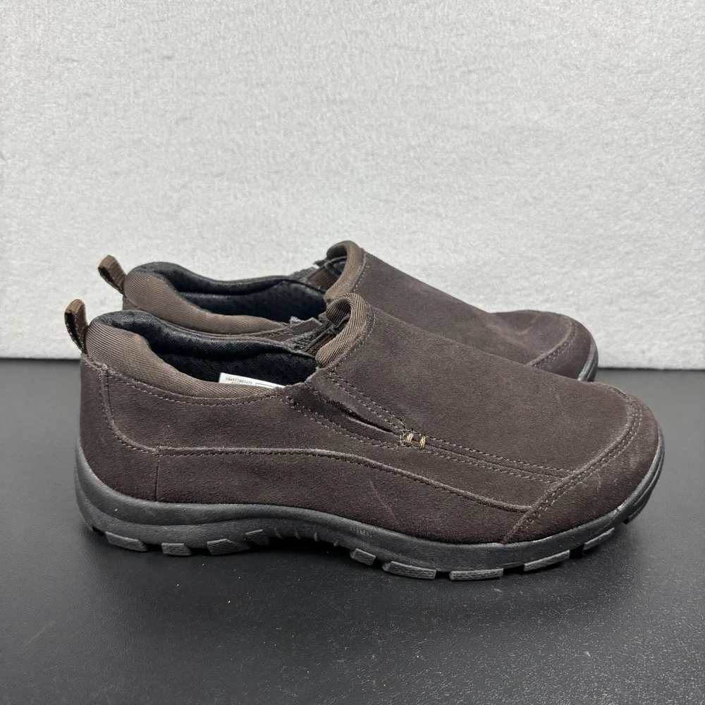 Lands' End Kids All Weather Casual Slip-On Shoes Brown Suede Youth Size 4M